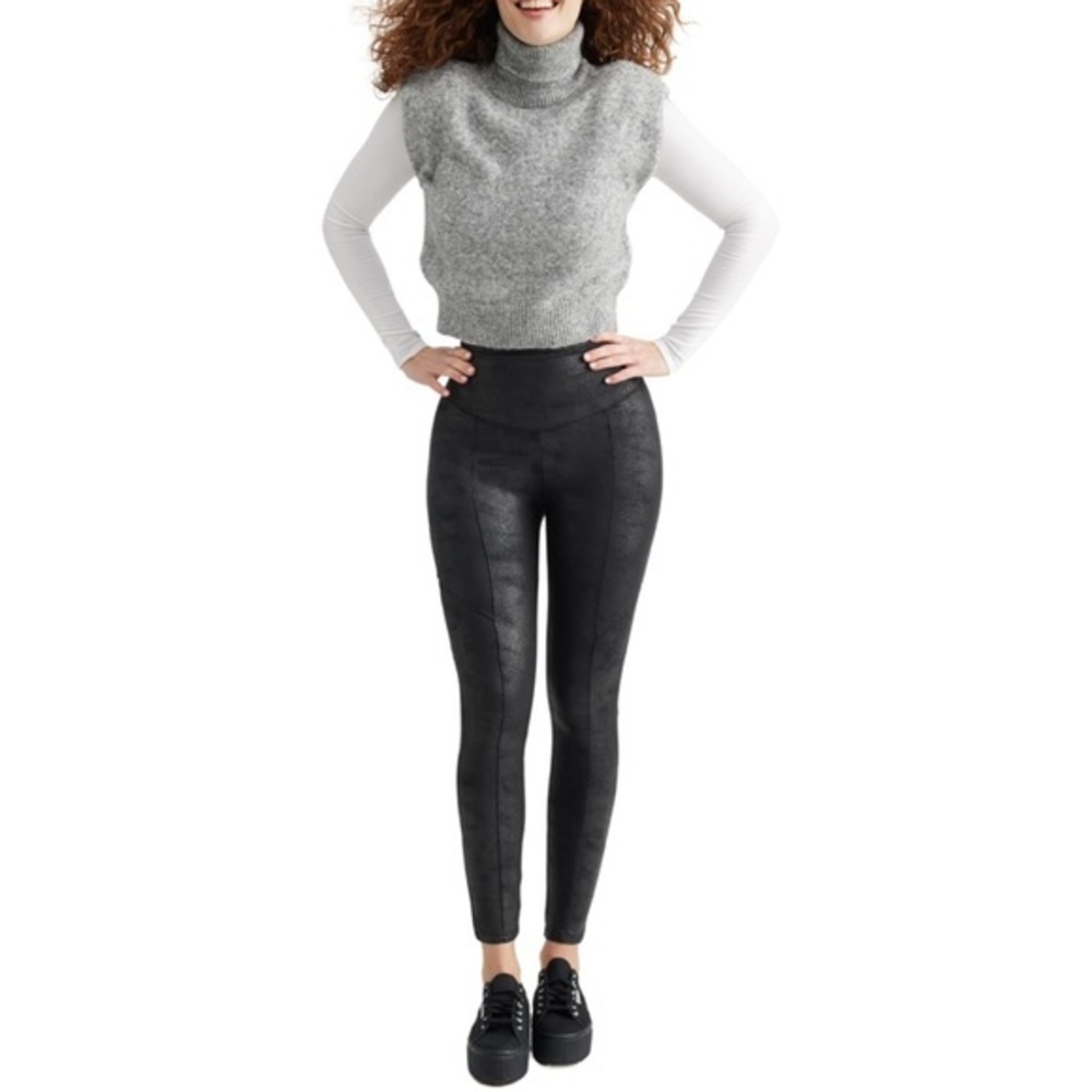 Yummie Women's Stretch and Shine Faux Leather Shaping Legging 1X